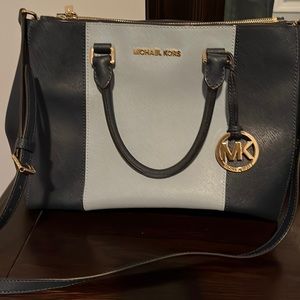 Michael Kors Navy and Light Blue Handbag